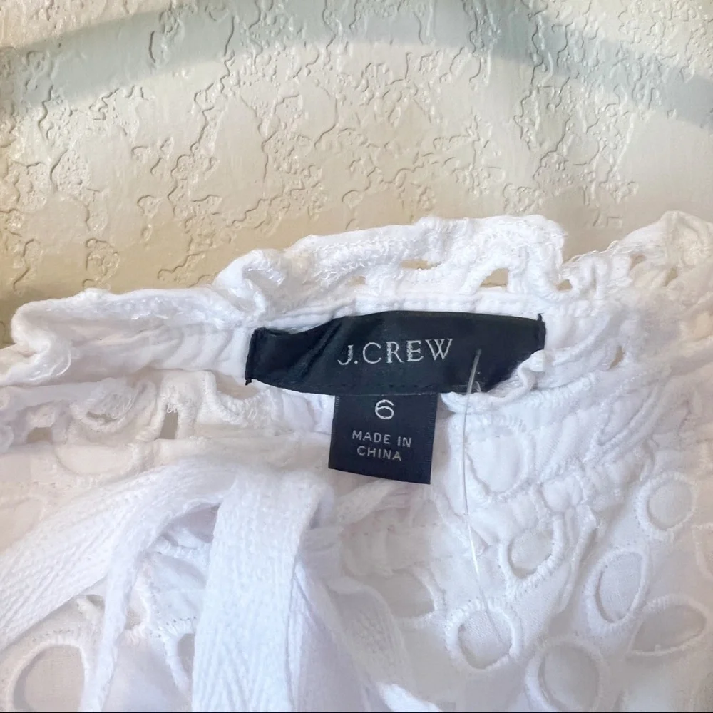 J Crew Eyelet White High Rise Shorts